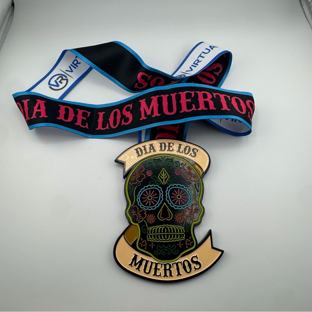 VirtualRun Dia de los Muertos Medal with Ribbon